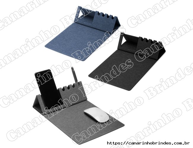 Mouse Pad com Suporte Celular e Canetas Personalizado