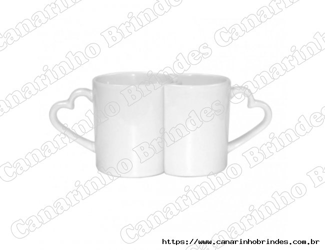 CANECA CERMICA - 325 ML - ALA CORAO - DUPLO/BRANCO