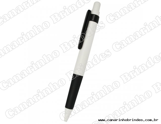 Caneta Plstica Corpo Branco c/ Detalhe Preto 243