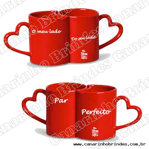 Caneca Corao Porcelana Colorida - 1071