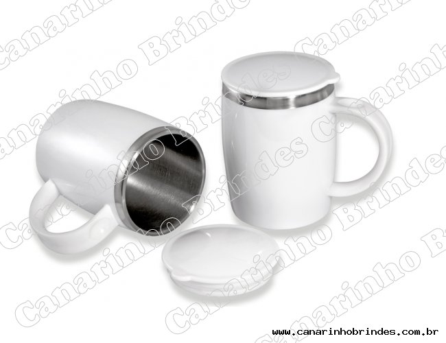 Caneca Personalizada Inox 450ml c/ Tampa